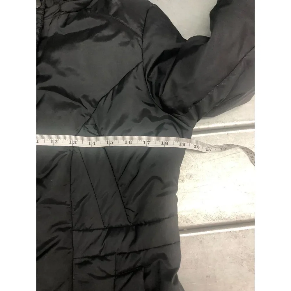 Cole Haan Down Puffer‎ Jacket Womens Med Black Hoodie Full Zip Outdoor Gorpcore